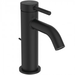 Wash basin tap Deck-mounted material: Brass mixer With pop-up waste set Μ size Blue Start, color: Black surface: Matt Deck-mounted