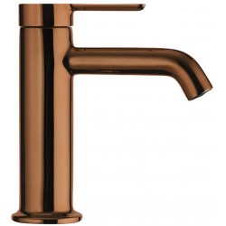 Wash basin tap Deck-mounted material: Brass mixer S size With push-open waste set, color: Bronze surface: Glossy Deck-mounted