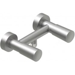 Shower tap Wall-mounted exposed dual-level mixer material: Inox without hand shower, hose and holder, color: Chrome surface: Brushed Wall-mouned exposed