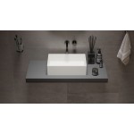 Νιπτήρας ελευθέρας τοποθέτησης 38x24x11 από solid surface χωρίς οπή  χωρίς υπερχείλιση, χρώμα: Λευκό επιφάνεια: Ματ Ελευθέρας τοποθέτησης