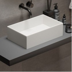 Νιπτήρας ελευθέρας τοποθέτησης 38x24x11 από solid surface χωρίς οπή  χωρίς υπερχείλιση, χρώμα: Λευκό επιφάνεια: Ματ Ελευθέρας τοποθέτησης