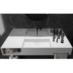 Νιπτήρας επίτοιχος 140x40x20 140SH με 1 γούρνα χωρίς οπή  χωρίς υπερχείλιση από solid surface, χρώμα: Λευκό επιφάνεια: Ματ Επίτοιχοι