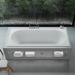 Μπανιέρα ενδοδαπέδια/ένθετη 180x80 από solid surface επιφάνεια: Ματ, χρώμα: Λευκό