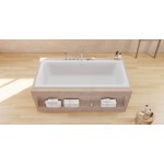 Μπανιέρα ενδοδαπέδια/ένθετη 180x80 από solid surface επιφάνεια: Ματ, χρώμα: Λευκό Ενδοδαπέδιες/Ένθετες