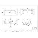 Μπανιέρα ενδοδαπέδια/ένθετη 180x80 από solid surface επιφάνεια: Ματ, χρώμα: Λευκό Ενδοδαπέδιες/Ένθετες