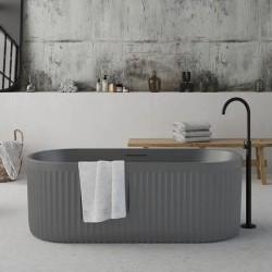Bathtub Free standing/ Built-in 170x75 material: Synthetic surface: Srained - Textured, color: Grey Rock Texture, Cement Grey no grab bars
