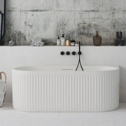 Bathtub Back to Wall 170x75 material: Synthetic Rock Texture, White surface: Srained - Textured, color: White