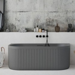 Bathtub Back to Wall 170x75 material: Synthetic Rock Texture, Cement Grey surface: Srained - Textured, color: Grey
