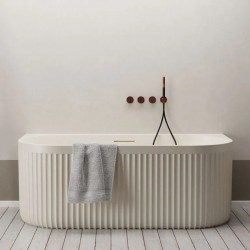 Bathtub Back to Wall 170x75 material: Synthetic Rock Texture, Cream surface: Srained - Textured, color: Beige