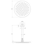Shower head Ceiling-mounted 25x25 material: Brass, style: 1 spray, color: Bronze surface: Brushed Overhead showers
