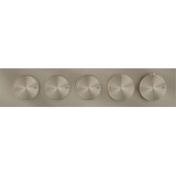 Shower tap Wall-mounted external part 3 way material: Brass thermostatic With plate with separate exits without hand shower, hose and holder, color: Chrome surface: Brushed Wall-mounted - external part