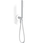 Shower head W/ hose, holder and outlet elbow 1 jet 1,50m, color: White surface: Matt Hand showers Shower head W/ hose, holder and outlet elbow 1 jet 1,50m, color: White surface: Matt Hand showers