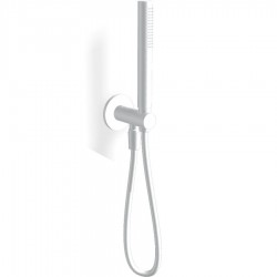 Shower head W/ hose, holder and outlet elbow 1 jet 1,50m, color: White surface: Matt Hand showers