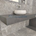 Πάγκος μπάνιου 120x50x15 από γρανίτη gres porcell.smaltato επιφάνεια: Ματ, χρώμα: Γκρι Πάγκοι μπάνιου