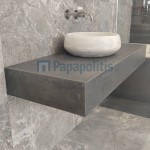 Πάγκος μπάνιου 120x50x15 από γρανίτη gres porcell.smaltato επιφάνεια: Ματ, χρώμα: Γκρι Πάγκοι μπάνιου