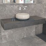 Πάγκος μπάνιου 120x50x15 από γρανίτη gres porcell.smaltato επιφάνεια: Ματ, χρώμα: Γκρι Πάγκοι μπάνιου