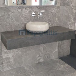 Πάγκος μπάνιου 120x50x15 από γρανίτη gres porcell.smaltato επιφάνεια: Ματ, χρώμα: Γκρι Πάγκοι μπάνιου