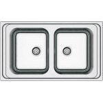 Sink Stainless (Steel) 86x50 material: Inox surface: Matt free nested 2 cabinet, color: Chrome Stainless steel