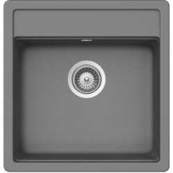 Νεροχύτης γρανιτένιος 49x51 χωρίς πάγκο ένθετος 1 γούρνα Cromat Granite, χρώμα: Γκρι Γρανιτένιοι