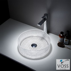 Washbasin Free standing 40x40x11,2 material: Crystal Without hole Without overflow, color: No color surface: Glossy