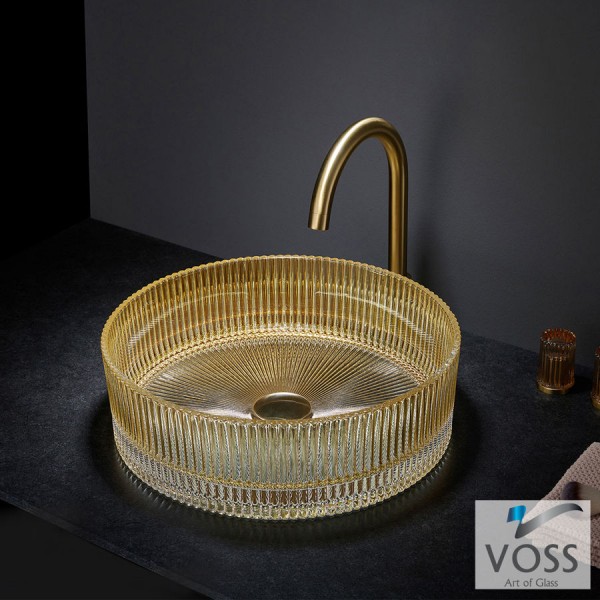 Washbasin Free standing 40x40x11,2 material: Crystal Without hole Without overflow, color: Gold surface: Glossy Free standing Washbasin Free standing 40x40x11,2 material: Crystal Without hole Without overflow, color: Gold surface: Glossy Free standing