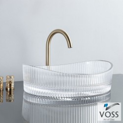 Νιπτήρας ελευθέρας τοποθέτησης 50x37,5x14 από κρύσταλλο χωρίς οπή  χωρίς υπερχείλιση Glass Clear επιφάνεια: Γυαλιστερή Ελευθέρας τοποθέτησης