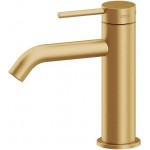 Μπαταρία νιπτήρος επικαθήμενη αναμεικτική από inox με βαλβίδα push-open  Inox 316L, Gold Brushed, χρώμα: Χρυσό επιφάνεια: Βουρτσισμένη Επικαθήμενες