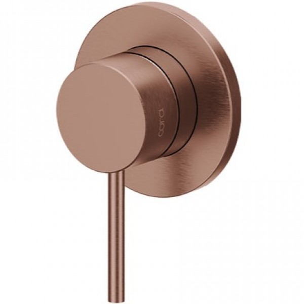 Shower tap Wall-mounted concealed - complete set 1 hole 1 way material: Inox mixer without hand shower, hose and holder AISI 316L, color: Pink Gold surface: Brushed Wall-mounted - external part