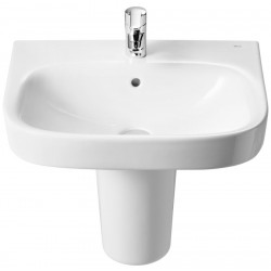 Washbasin Wall-mounted 55x44 With 1 bowl With hole in the middle With overflow material: Porcelain, color: White surface: Glossy Wall-mounted