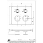 Shower tap Wall-mounted external part 2 way material: Brass thermostatic With plate with separate exits without hand shower, hose and holder, color: Black surface: Brushed Wall-mounted - external part