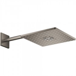 Shower head Wall-mounted 31x31 material: Brass, style: 1 spray, color: Grey surface: Brushed Overhead showers