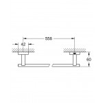 Towel 60cm Fixed material: Brass single, color: Grey surface: Brushed Towel rails Towel 60cm Fixed material: Brass single, color: Grey surface: Brushed Towel rails