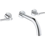 Wash basin tap Wall-mounted - external part 3 holes dual-level Without waste, color: Chrome material: Brass surface: Glossy Wall-mounted - external part