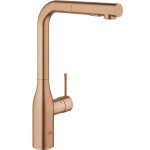 Μπαταρία κουζίνας επικαθήμενη από ορείχαλκο με ντους 2 λειτουργιών, Brushed Warm Sunset, χρώμα: Ροζ Χρυσό επιφάνεια: Βουρτσισμένη Επικαθήμενες