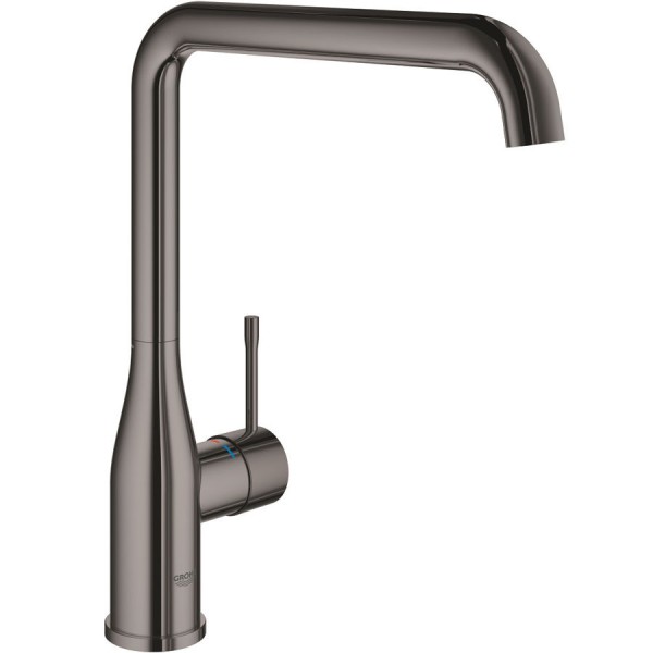 Kitchen tap Deck-mounted material: Brass, color: Grey surface: Glossy Deck-mounted