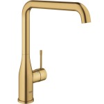 Kitchen tap Deck-mounted material: Brass, color: Gold surface: Brushed Deck-mounted