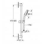 Shower slider rail 60cm material: Brass with hand shower & hose, color: Chrome surface: Glossy Shower slider rails Shower slider rail 60cm material: Brass with hand shower & hose, color: Chrome surface: Glossy Shower slider rails