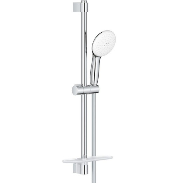 Shower slider rail 60cm material: Brass 13,5 lt/min with hand shower, hose & soap holder, color: Chrome surface: Glossy Shower slider rails