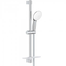 Βέργα ντους 60cm από ορείχαλκο 2 ροών, 1,75m, 13,5 lt/min με τηλέφωνο, σπιράλ & σαπουνοθήκη, χρώμα: Χρωμέ επιφάνεια: Γυαλιστερή