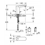 Wash basin tap Deck-mounted material: Brass mixer / electronic Without waste Μ size, color: Chrome surface: Glossy