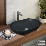 Washbasin Free standing 57,5x36,5x14,5 material: Porcelain Without hole Without overflow, color: Black surface: Matt Free standing Washbasin Free standing 57,5x36,5x14,5 material: Porcelain Without hole Without overflow, color: Black surface: Matt Free standing