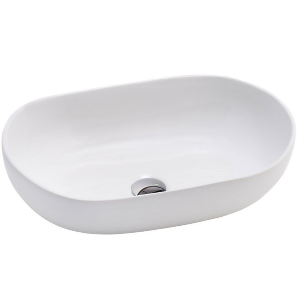 Washbasin Free standing 57,5x36,5x14,5 material: Porcelain Without hole Without overflow White Matt, color: White surface: Matt Free standing Washbasin Free standing 57,5x36,5x14,5 material: Porcelain Without hole Without overflow White Matt, color: White surface: Matt Free standing