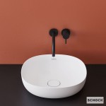 Νιπτήρας ελευθέρας τοποθέτησης 39x39x12,4 από χυτό μάρμαρο χωρίς οπή  χωρίς υπερχείλιση, χρώμα: Λευκό επιφάνεια: Ματ Ελευθέρας τοποθέτησης