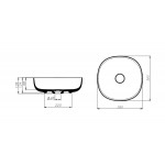 Νιπτήρας ελευθέρας τοποθέτησης 39x39x12,4 από χυτό μάρμαρο χωρίς οπή  χωρίς υπερχείλιση, χρώμα: Λευκό επιφάνεια: Ματ Ελευθέρας τοποθέτησης