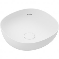 Washbasin Free standing 39x39x12,4 material: Cast marble Without hole Without overflow, color: White surface: Matt Free standing