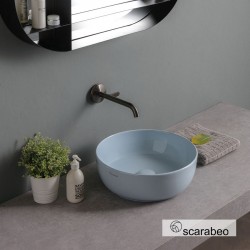 Washbasin Free standing 39x39x14 material: Porcelain Without hole Without overflow, color: Blue surface: Glossy Free standing