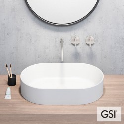 Νιπτήρας ελευθέρας τοποθέτησης 60x37x13 από πορσελάνη χωρίς οπή  χωρίς υπερχείλιση, χρώμα: Λευκό επιφάνεια: Γυαλιστερή Ελευθέρας τοποθέτησης