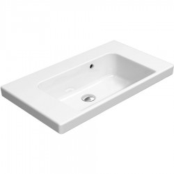 Washbasin Wall-mounted 70x40 With 1 bowl With overflow Without hole material: Porcelain, color: White surface: Glossy Wall-mounted
