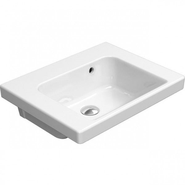 Washbasin Wall-mounted 50x40 With 1 bowl With overflow Without hole material: Porcelain, color: White surface: Glossy Wall-mounted