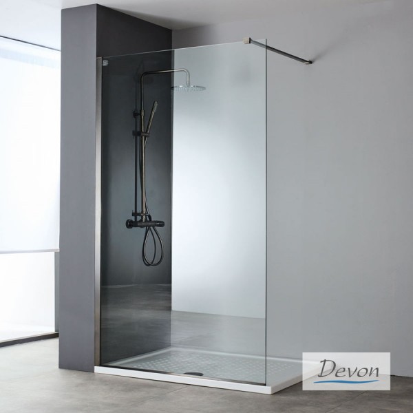 Shower enclosure Linear 100x220 8mm fixed surface: Brushed, color: Black Linear Shower enclosure Linear 100x220 8mm fixed surface: Brushed, color: Black Linear